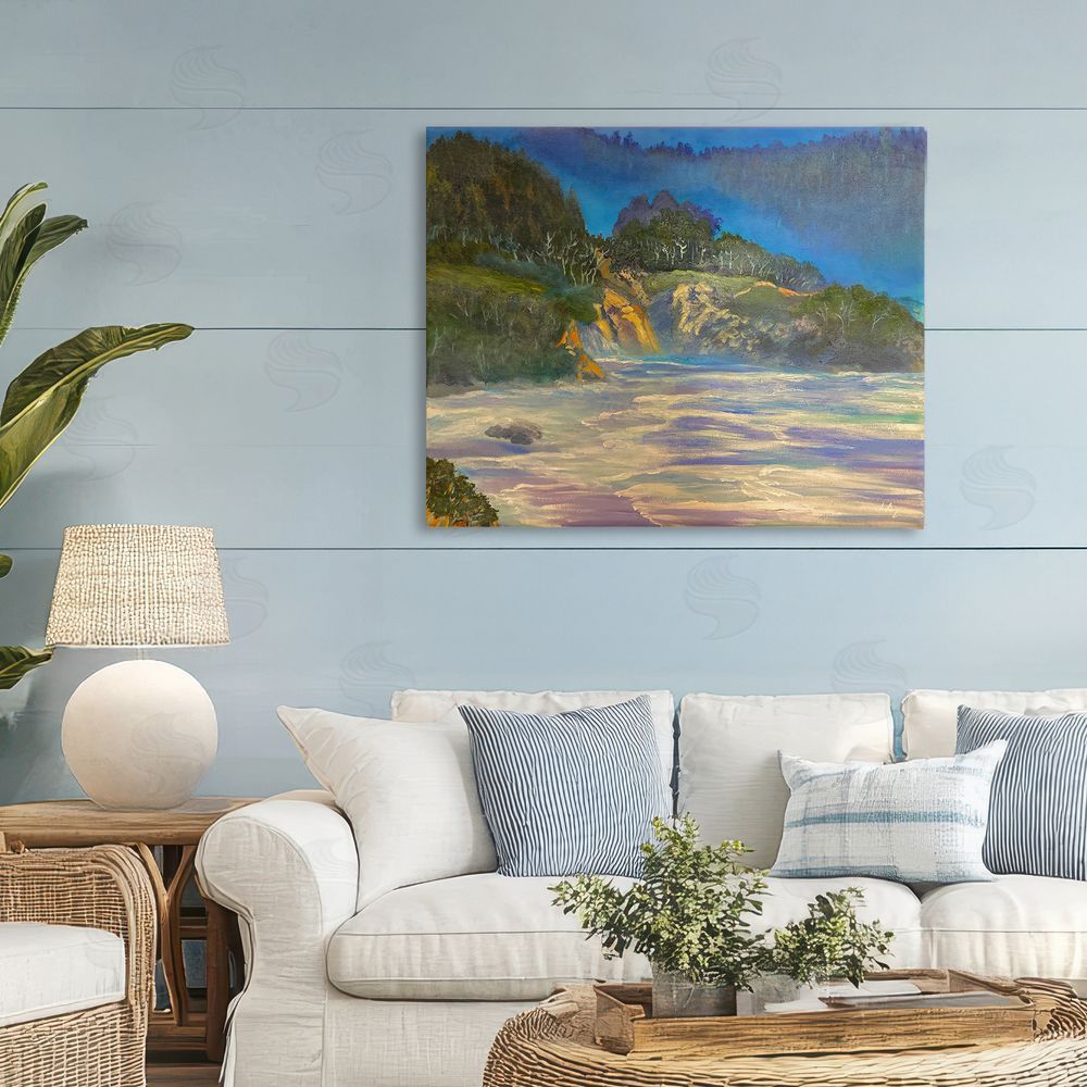 Lee Ann Zirbes Natural Wilderness Coastline Stretched Canvas Wall Art in Room