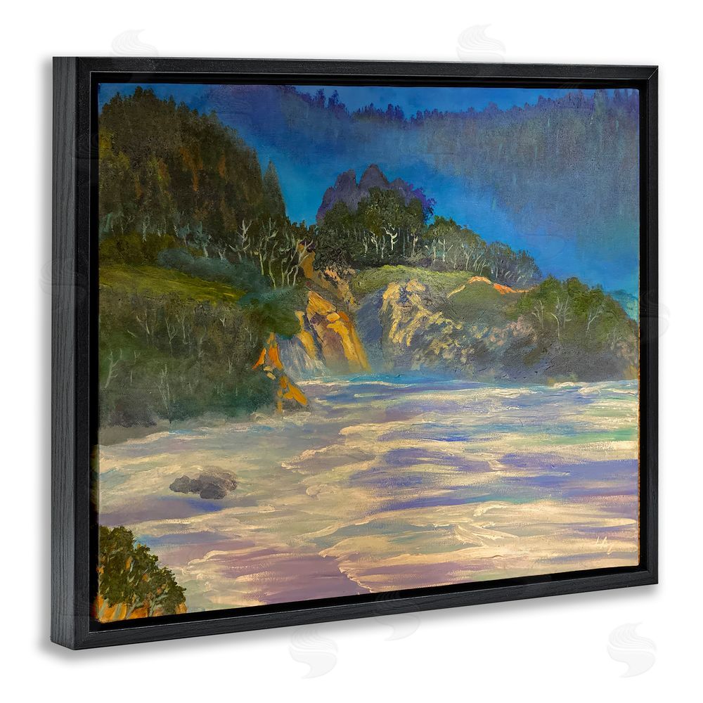 Lee Ann Zirbes Natural Wilderness Coastline Black Floating Framed Canvas Wall Art