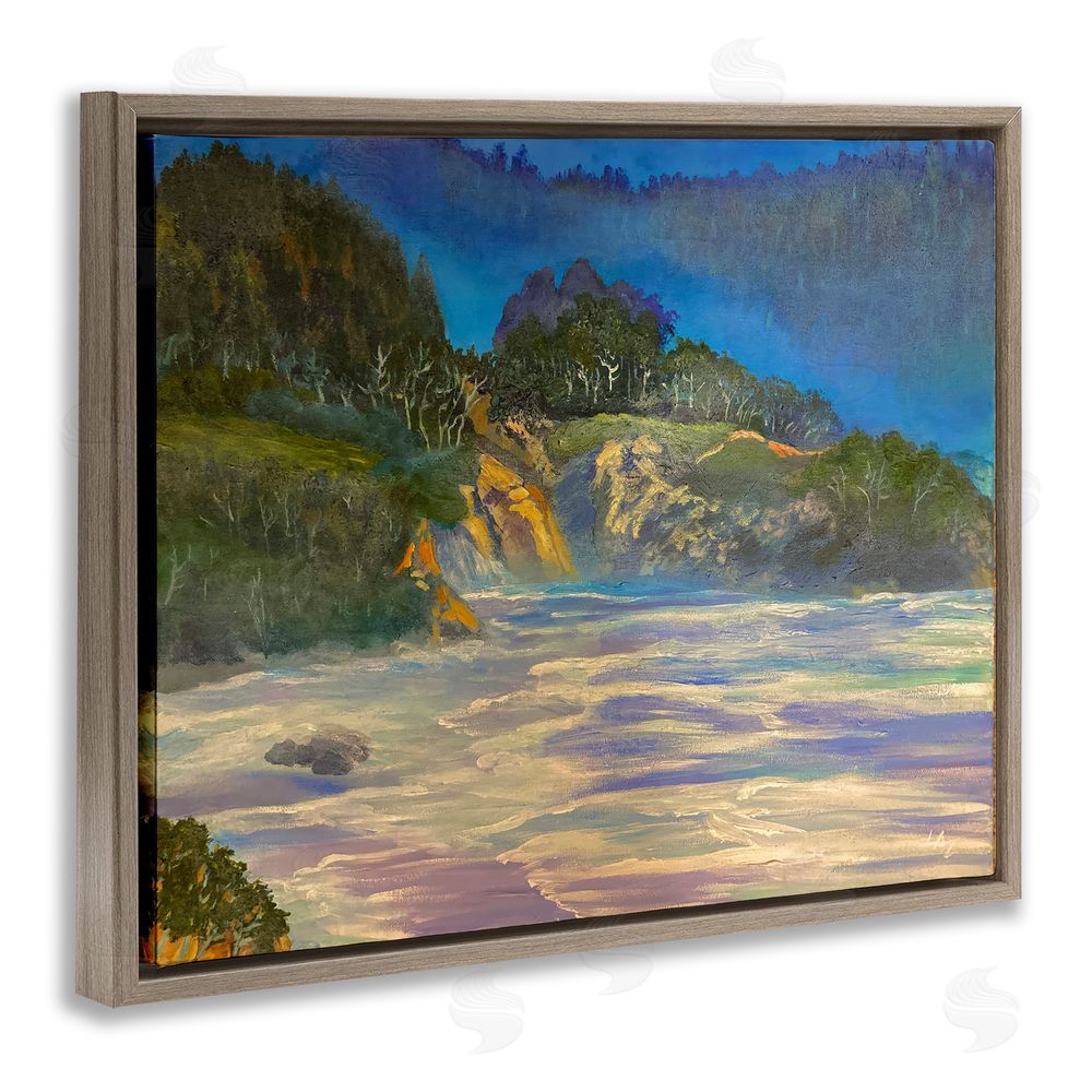 Lee Ann Zirbes Natural Wilderness Coastline Brown Floating Framed Canvas Wall Art