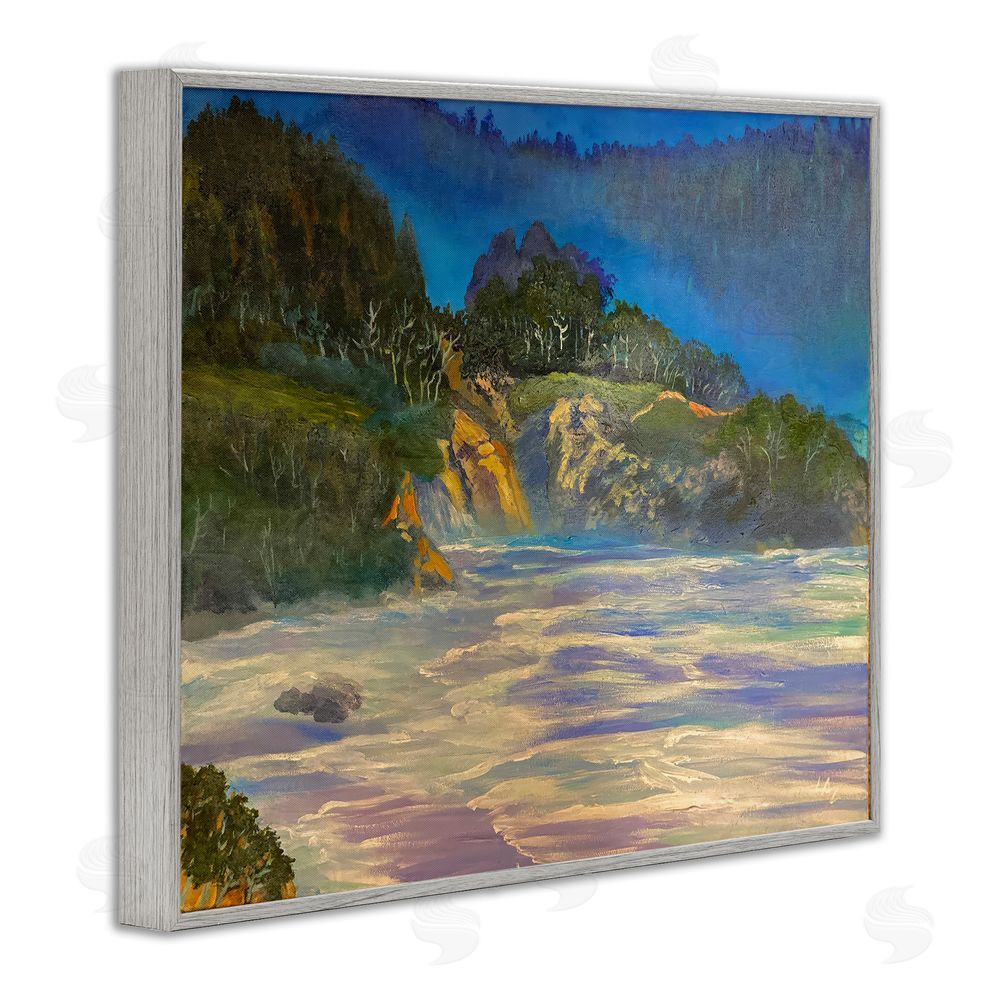 Lee Ann Zirbes Natural Wilderness Coastline Gray Framed Giclee Wall Art