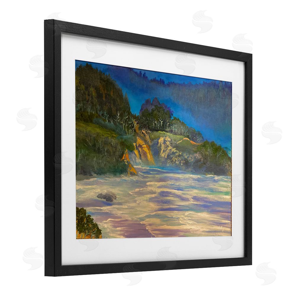 Lee Ann Zirbes Natural Wilderness Coastline Black Framed Print Under Glass Wall Art