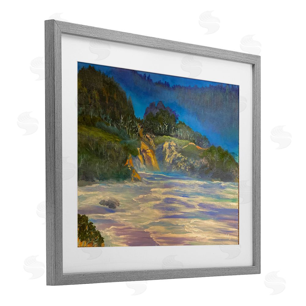 Lee Ann Zirbes Natural Wilderness Coastline Gray Framed Print Under Glass Wall Art