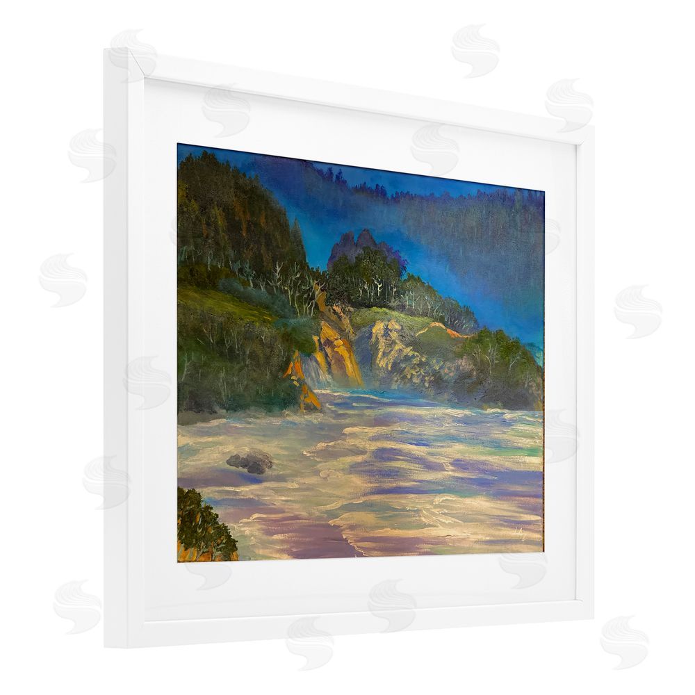 Lee Ann Zirbes Natural Wilderness Coastline White Framed Print Under Glass Wall Art