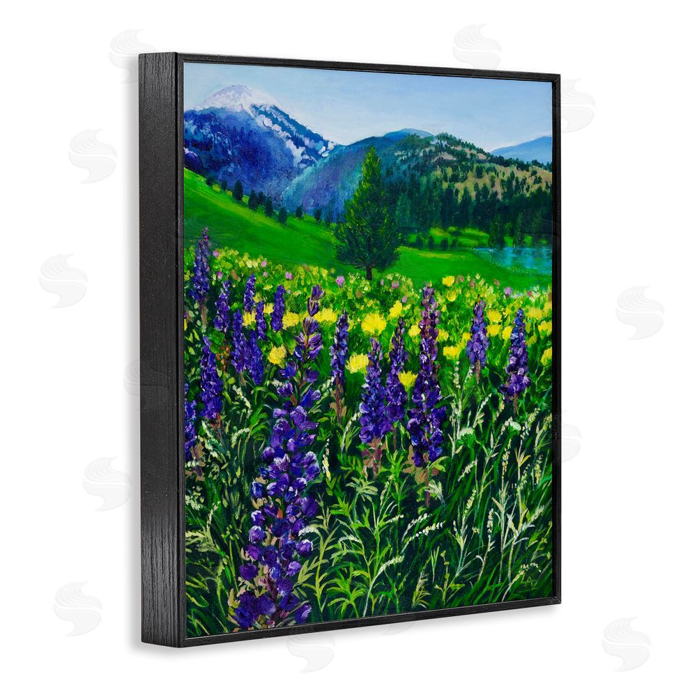 Lee Ann Zirbes Flower Speckled Valley Black Framed Giclee Wall Art