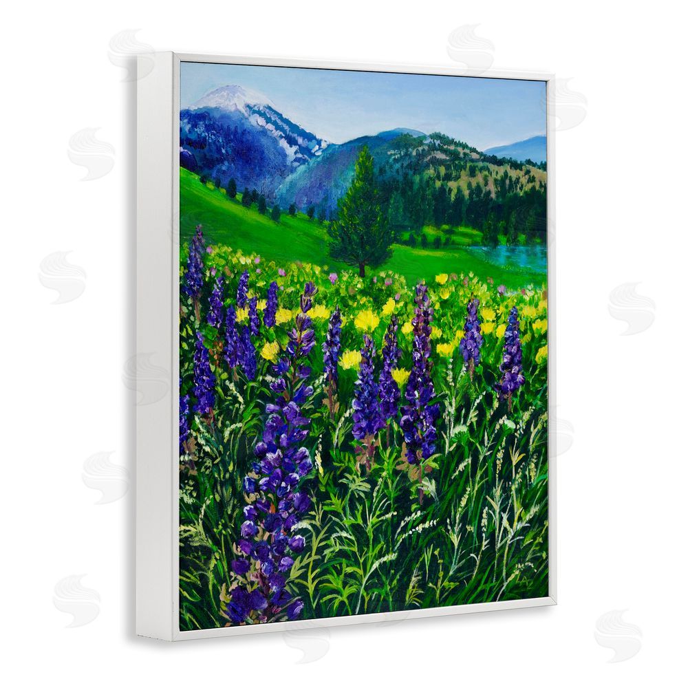 Lee Ann Zirbes Flower Speckled Valley White Framed Giclee Wall Art