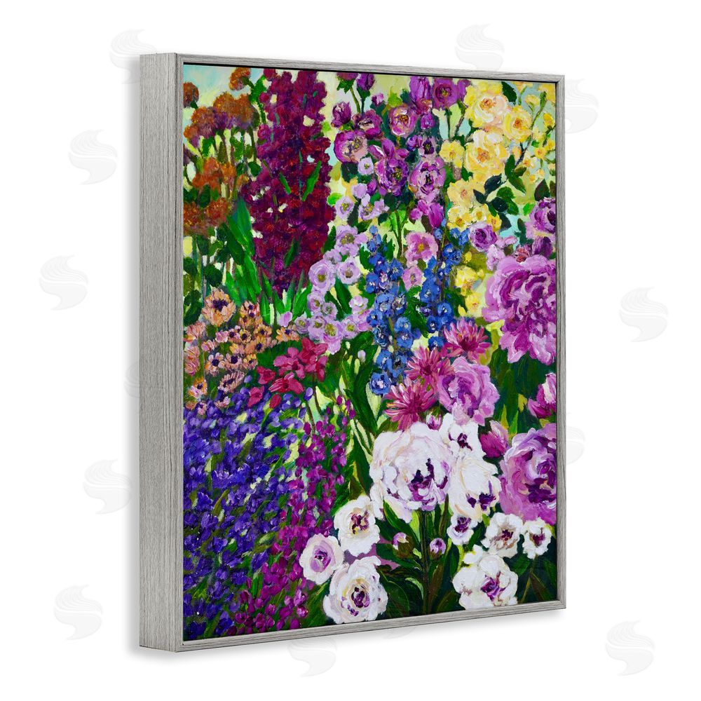 Lee Ann Zirbes Lush Greenhouse Garden Flowers Gray Framed Giclee Wall Art