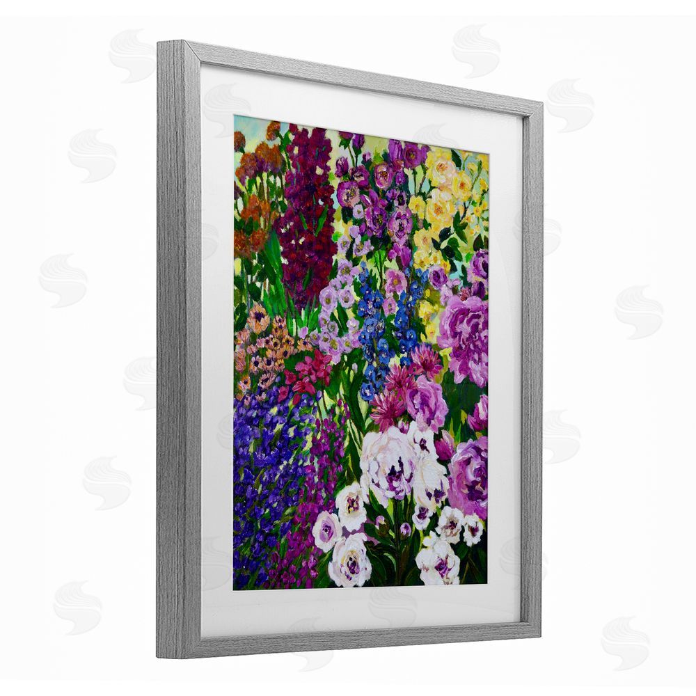 Lee Ann Zirbes Lush Greenhouse Garden Flowers Gray Framed Print Under Glass Wall Art