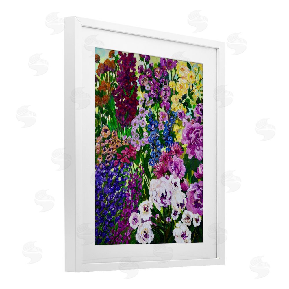 Lee Ann Zirbes Lush Greenhouse Garden Flowers White Framed Print Under Glass Wall Art