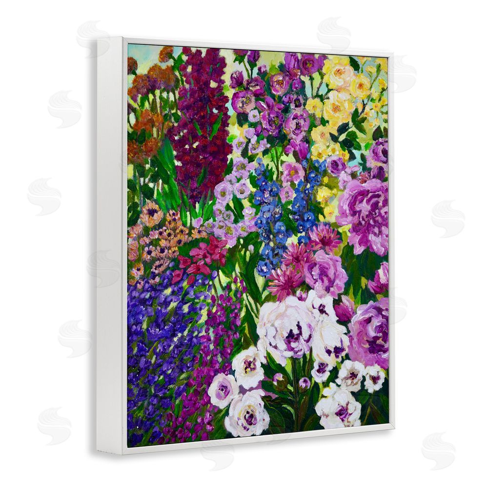 Lee Ann Zirbes Lush Greenhouse Garden Flowers White Framed Giclee Wall Art