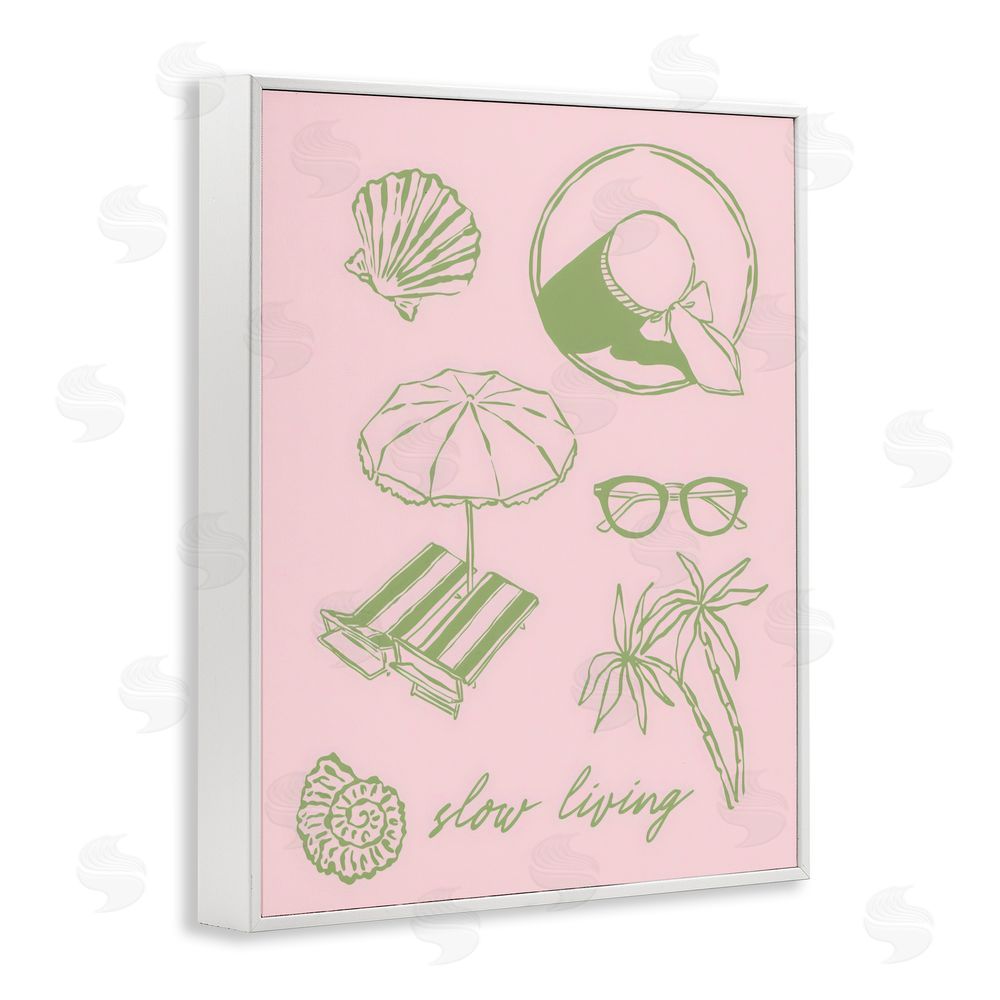 The Prints Vibe Slow Beach Living White Framed Giclee Wall Art Print