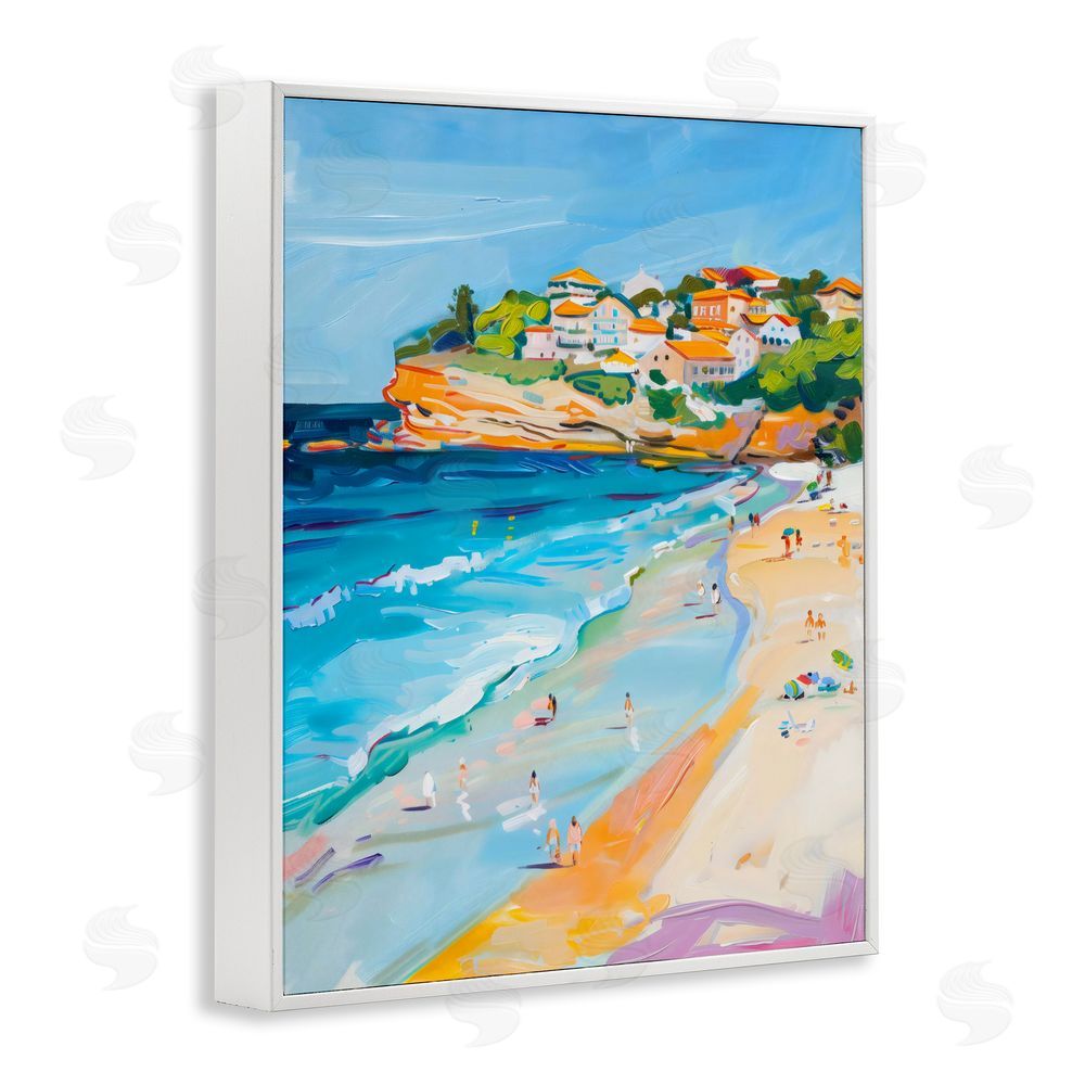 The Prints Vibe Bondi Beach Cove White Framed Giclee Wall Art Print