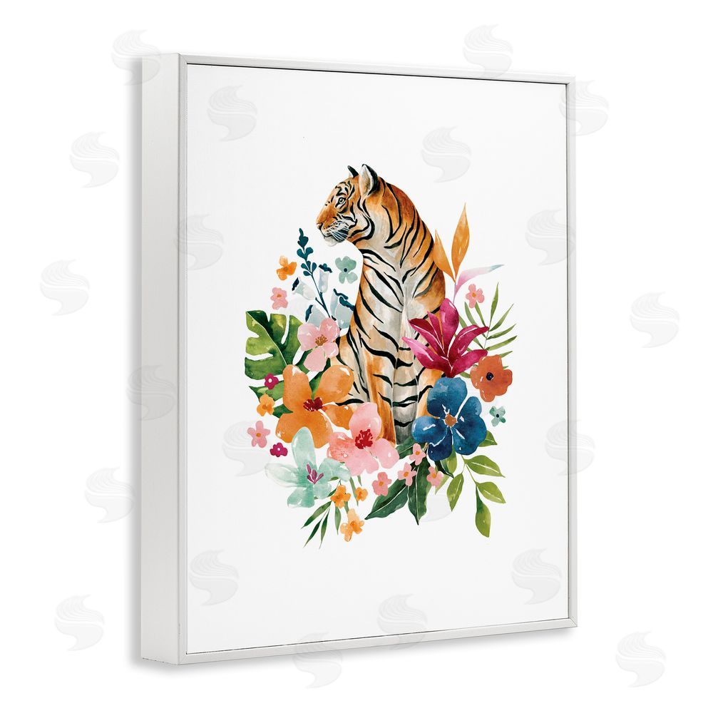 Bethany Sandoval Tropical Jungle Tiger White Framed Giclee Wall Art Print