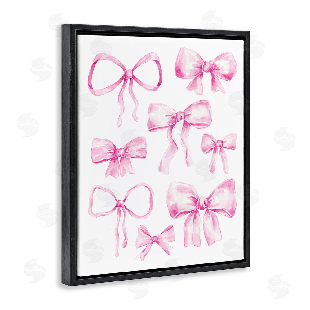 Bethany Sandoval Coquette Bow Collection Black Floating Frame Canvas Wall Art Print