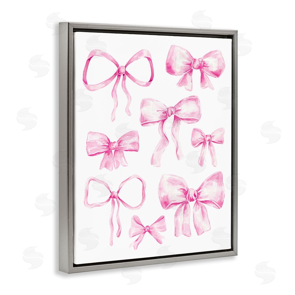 Bethany Sandoval Coquette Bow Collection Gray Floating Frame Canvas Wall Art Print
