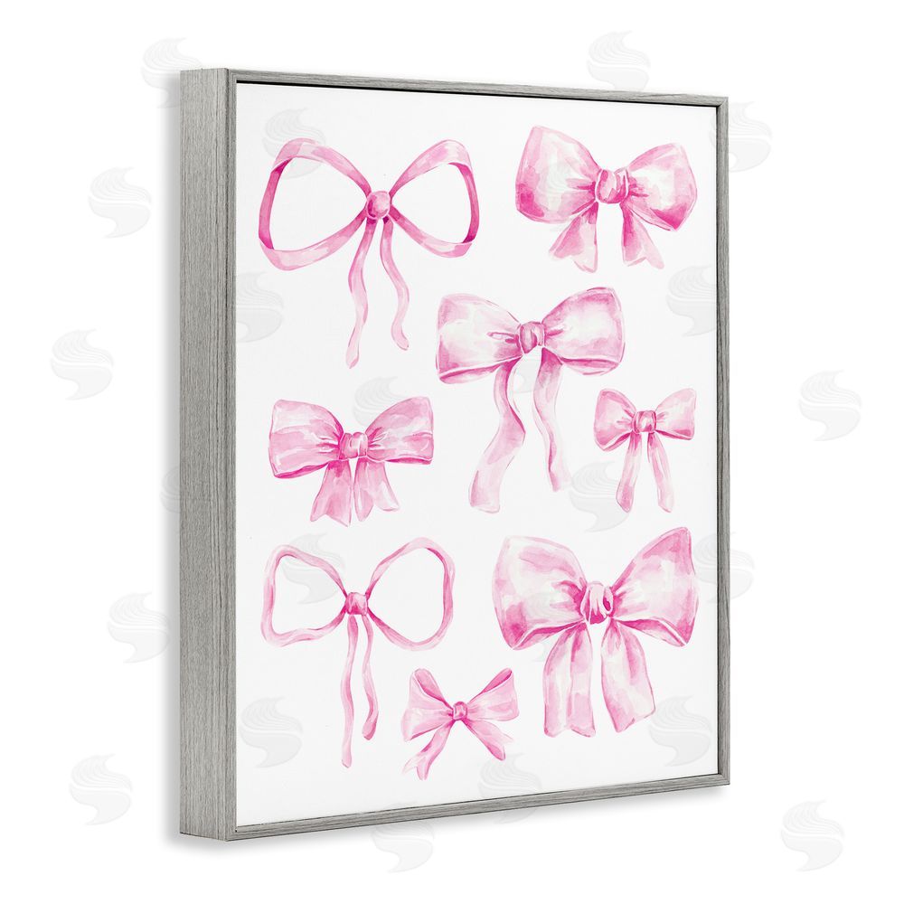 Bethany Sandoval Coquette Bow Collection Gray Framed Giclee Wall Art Print