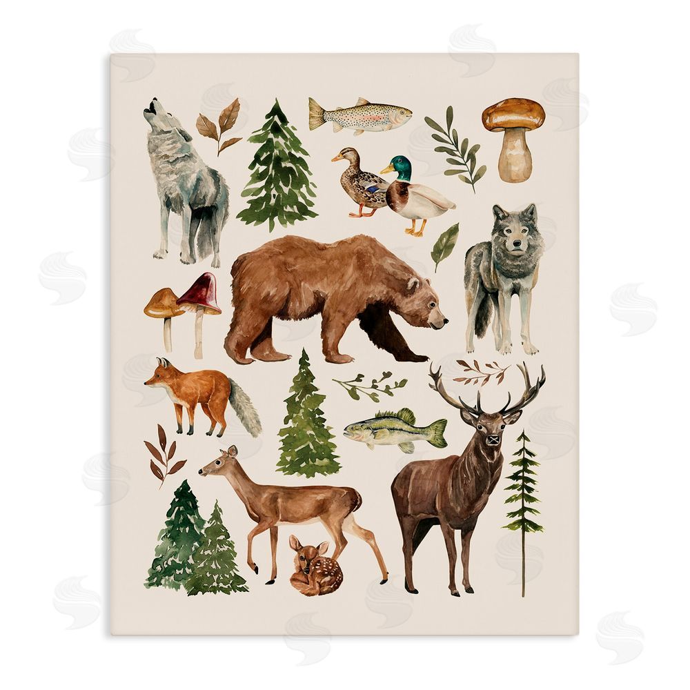 Bethany Sandoval The Wild Wood Animals Stretched Canvas Wall Art Print
