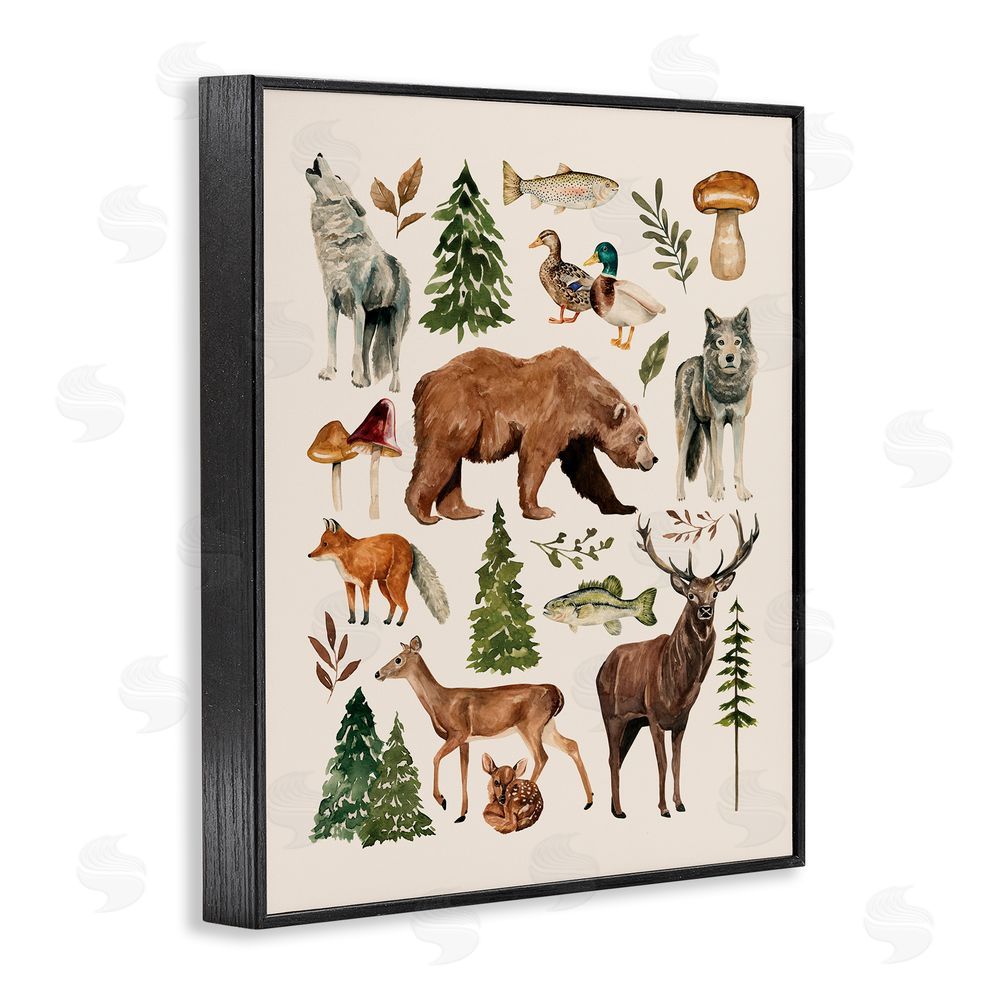 Bethany Sandoval The Wild Wood Animals Black Framed Giclee Wall Art Print