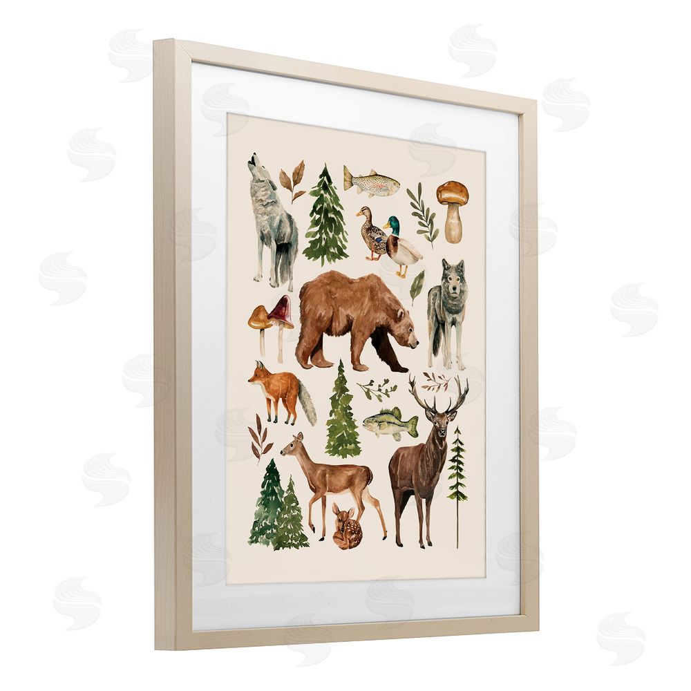 Bethany Sandoval The Wild Wood Animals Brown Framed Print Under Glass Wall Art