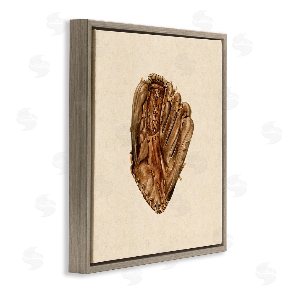 Bethany Sandoval All Star Baseball Glove Brown Floating Frame Canvas Wall Art Print