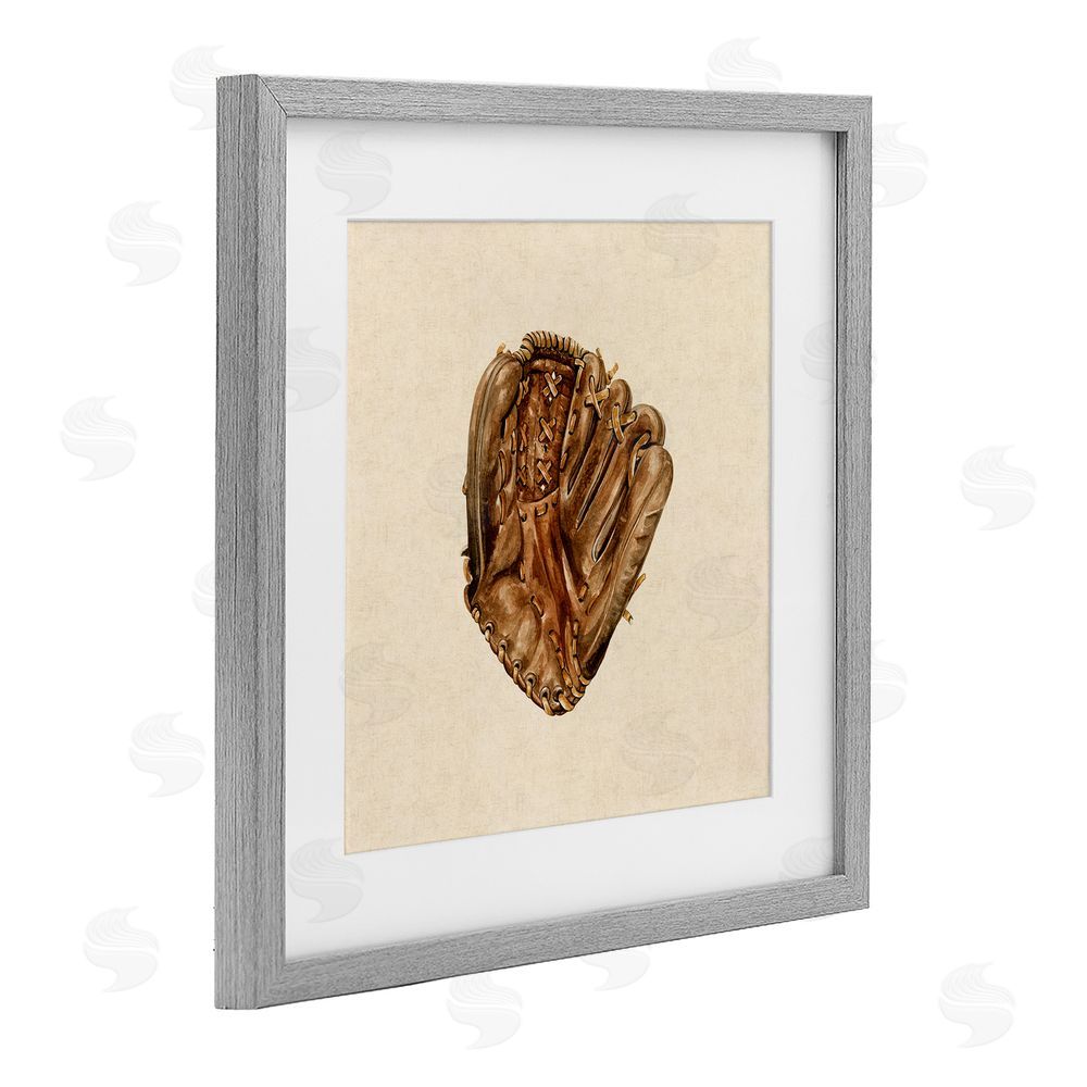 Bethany Sandoval All Star Baseball Glove Gray Framed Print Under Glass Wall Art