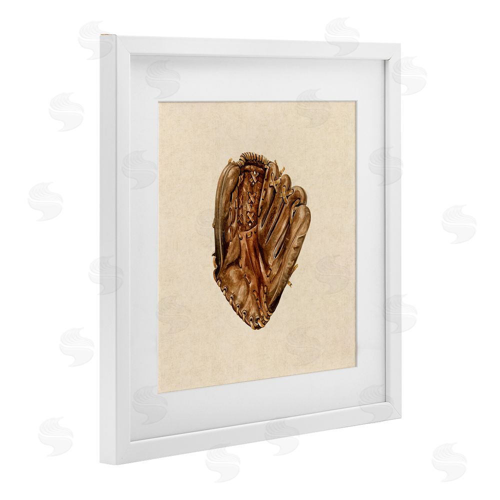 Bethany Sandoval All Star Baseball Glove White Framed Print Under Glass Wall Art