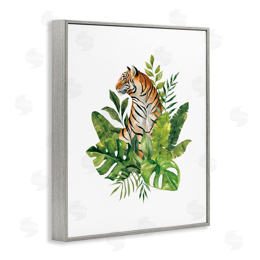 Bethany Sandoval Exotic Jungle Tiger Gray Framed Giclee Wall Art Print