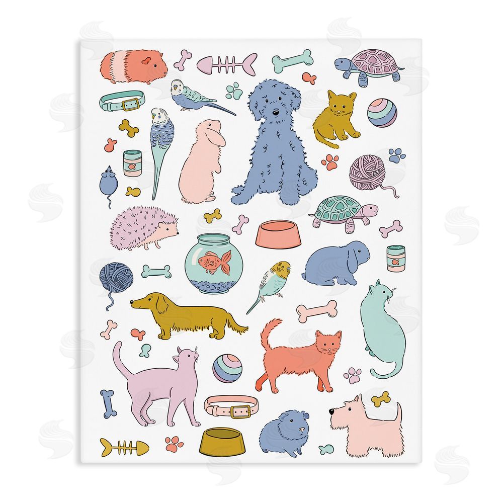 Bethany Sandoval Pet Shop Menagerie Stretched Canvas Wall Art Print
