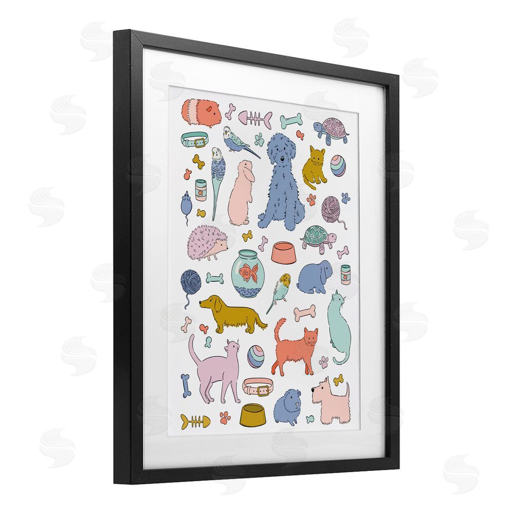 Bethany Sandoval Pet Shop Menagerie Black Framed Print Under Glass Wall Art