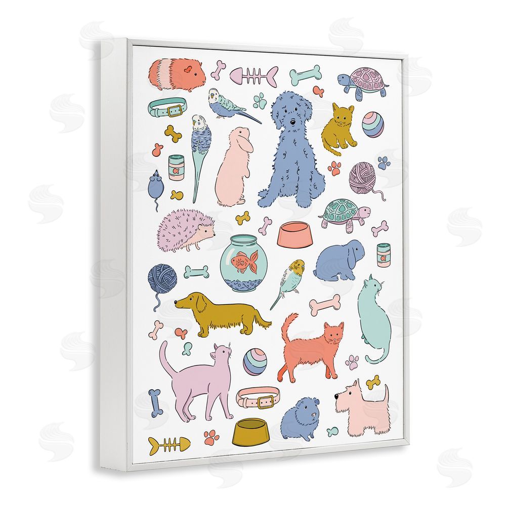 Bethany Sandoval Pet Shop Menagerie White Framed Giclee Wall Art Print