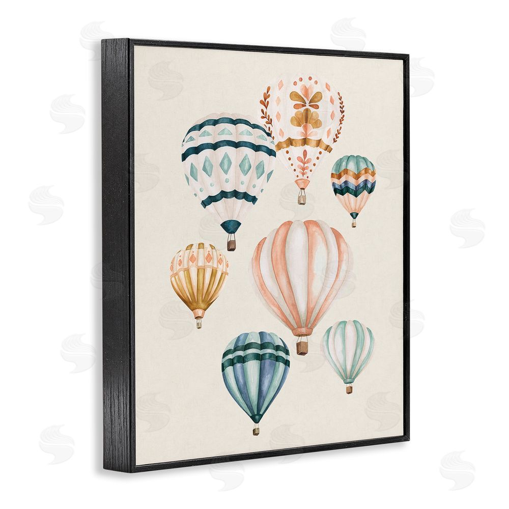 Bethany Sandoval Wanderlust Hot Air Balloons Black Framed Giclee Wall Art Print