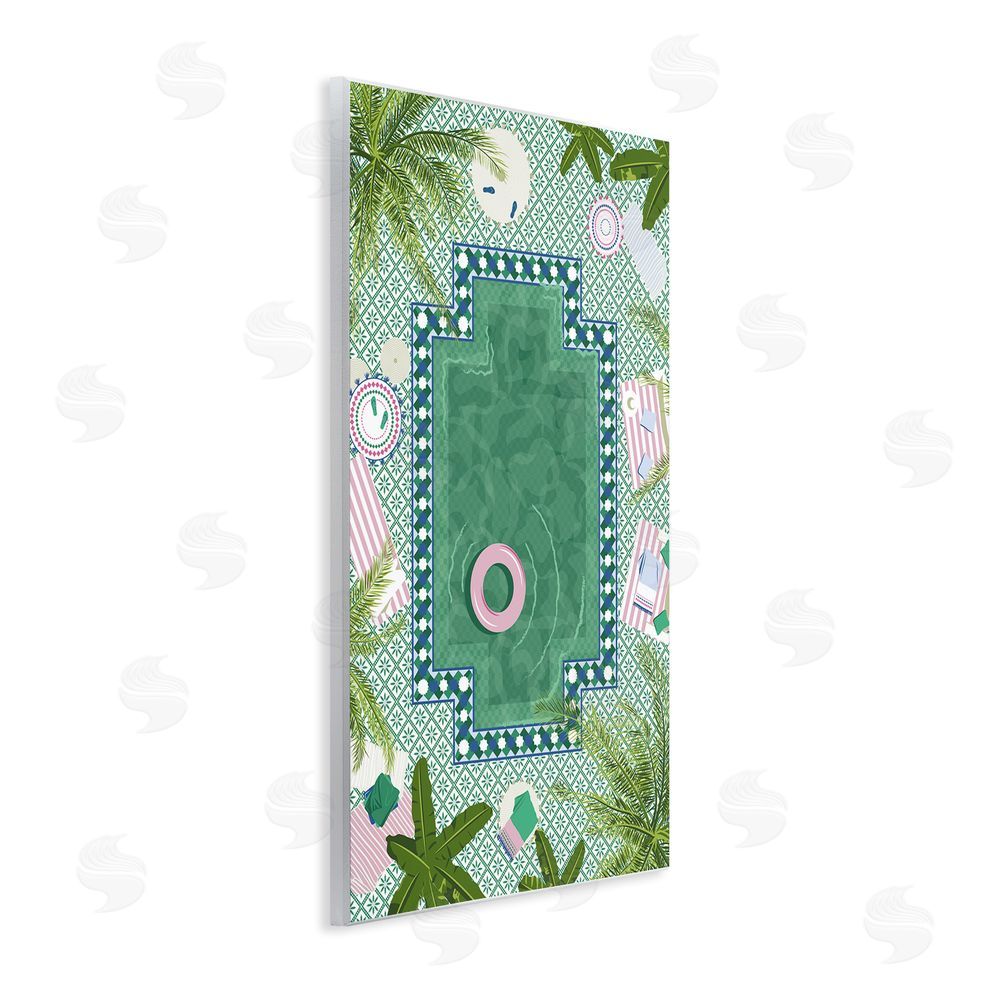 Vero Illustrates Morocco Riad Pool Wall Plaque Home Decor Art Print