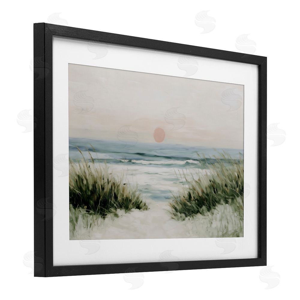 Chromatic Storm Studio Coastal Dunes with Wild Beach Grass Black Framed Print Under Glass Wall Art