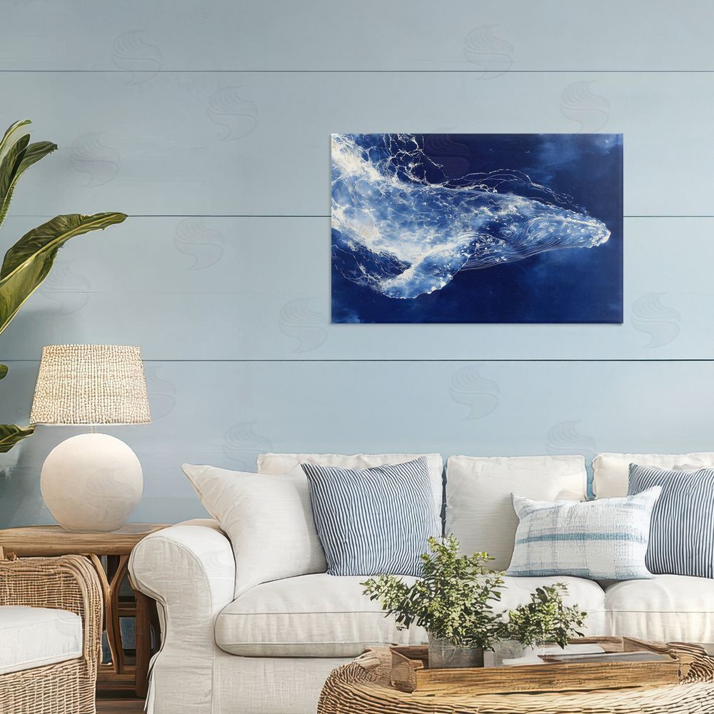 Chromatic Storm Studio Whale in Motion Stretched Canvas on Wall