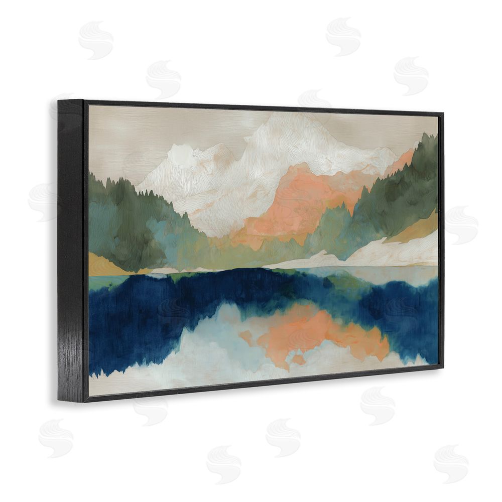 Chromatic Storm Studio Alpine Autumn Lake Reflection Black Framed Giclee Wall Art Print