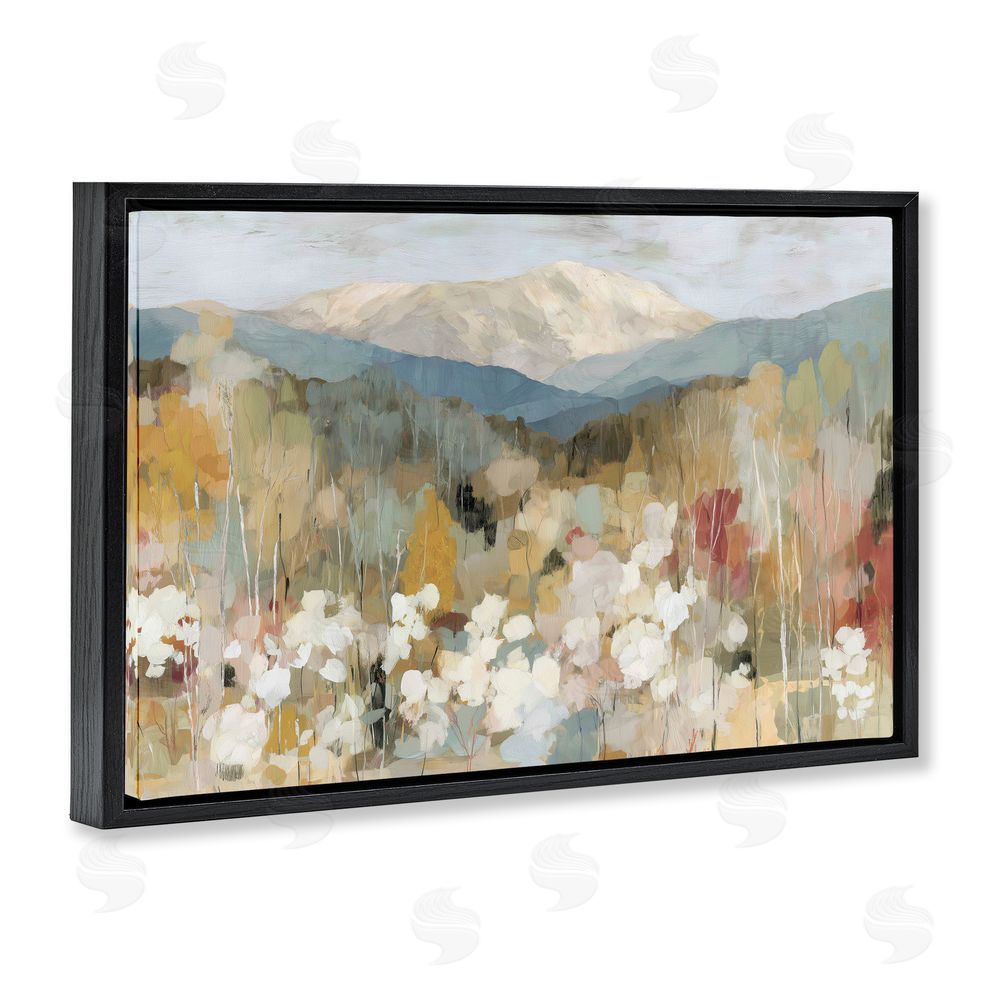 Chromatic Storm Studio Autumn Mountain Meadow Black Floating Frame Stretched Canvas Wall Art Print