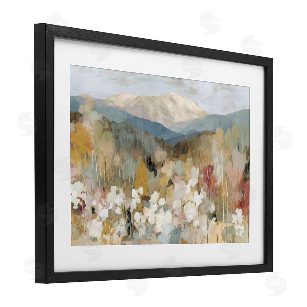 Chromatic Storm Studio Autumn Mountain Meadow Black Framed Print Under Glass with Matting Wall Art