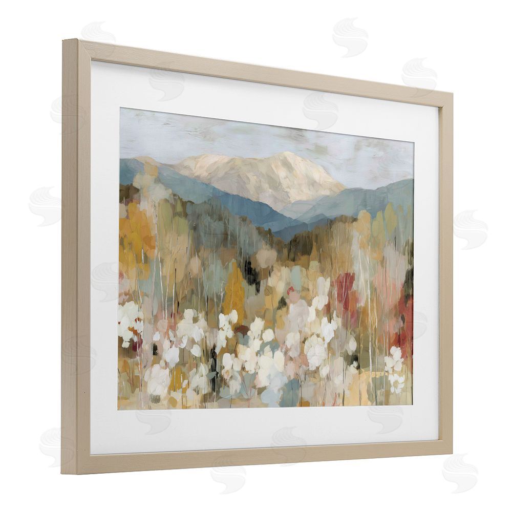 Chromatic Storm Studio Autumn Mountain Meadow Brown Framed Print Under Glass with Matting Wall Art