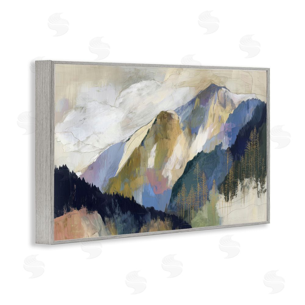 Chromatic Storm Studio Mountain Forest Landscape Gray Framed Giclee Wall Art