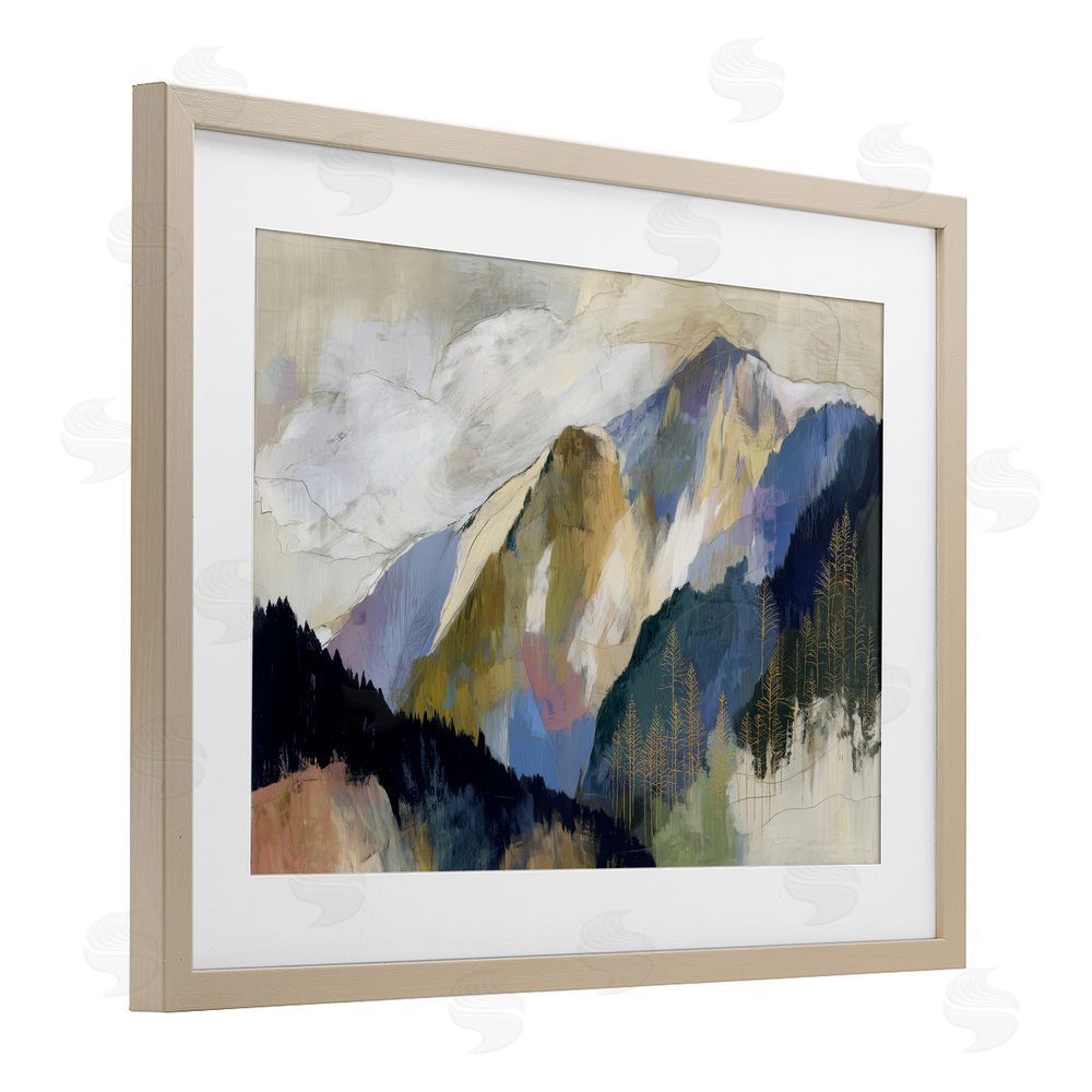 Chromatic Storm Studio Mountain Forest Landscape Brown Framed Print Under Glass Wall Art