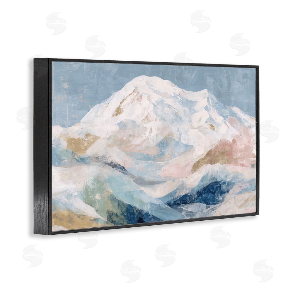 Chromatic Storm Studio Icy Mountain Range at Dusk Black Framed Giclee Wall Art