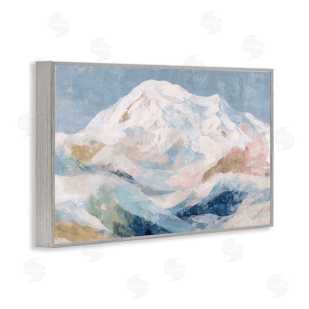 Chromatic Storm Studio Icy Mountain Range at Dusk Gray Framed Giclee Wall Art