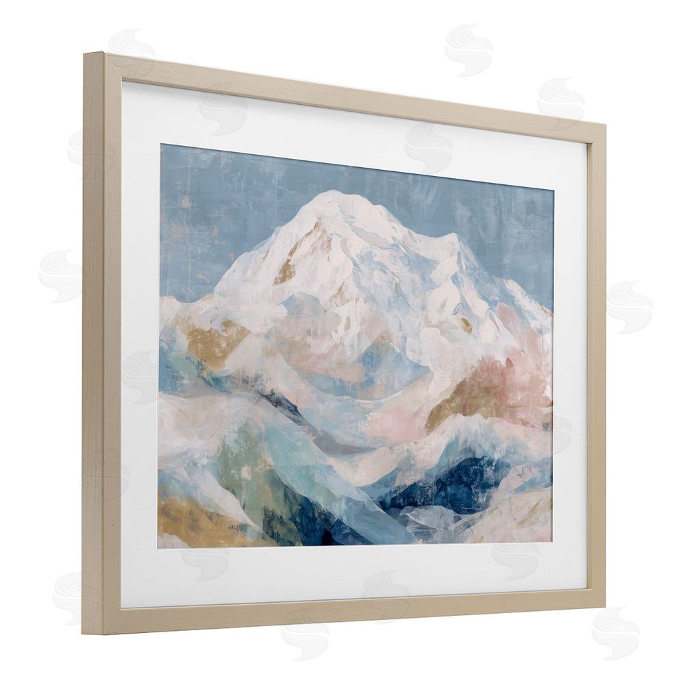 Chromatic Storm Studio Icy Mountain Range at Dusk Brown Framed Print Under Glass Wall Art