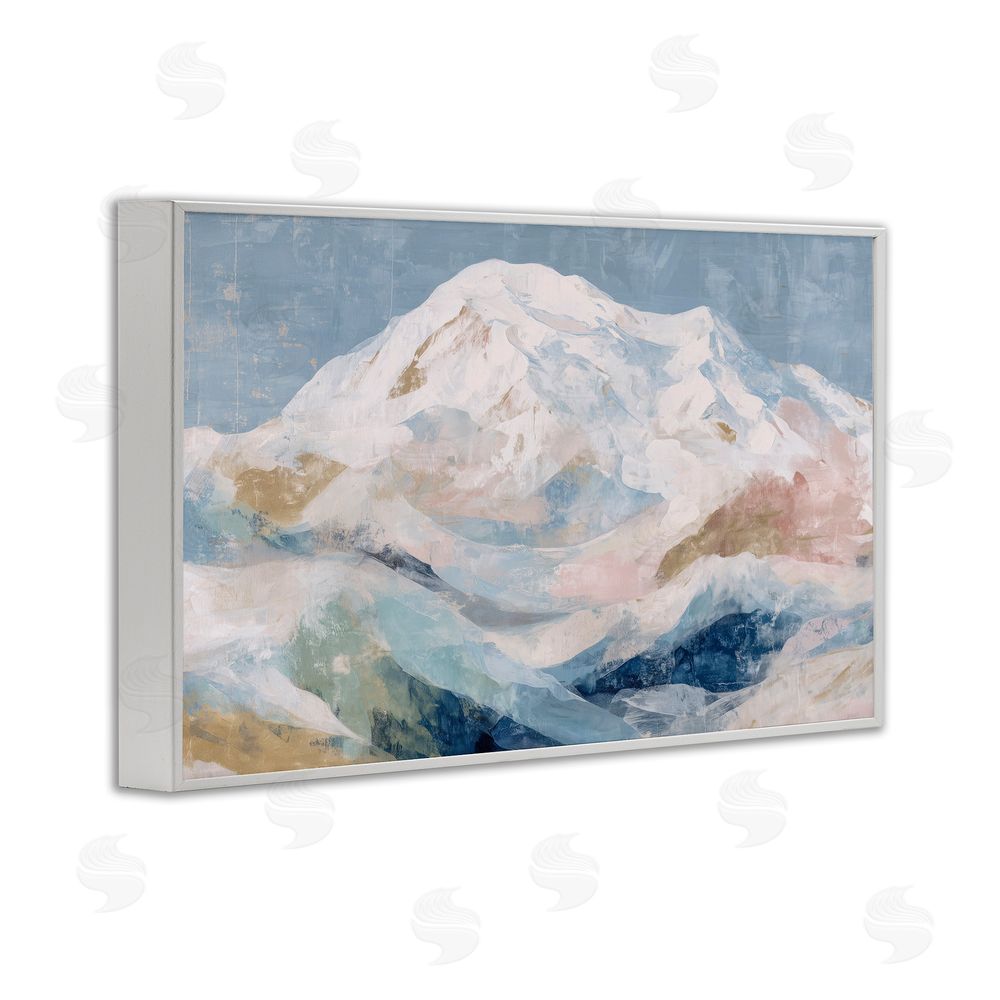 Chromatic Storm Studio Icy Mountain Range at Dusk White Framed Giclee Wall Art