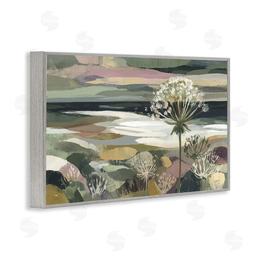 Chromatic Storm Studio Dandelion in Misty Meadow Gray Framed Giclee Wall Art Print