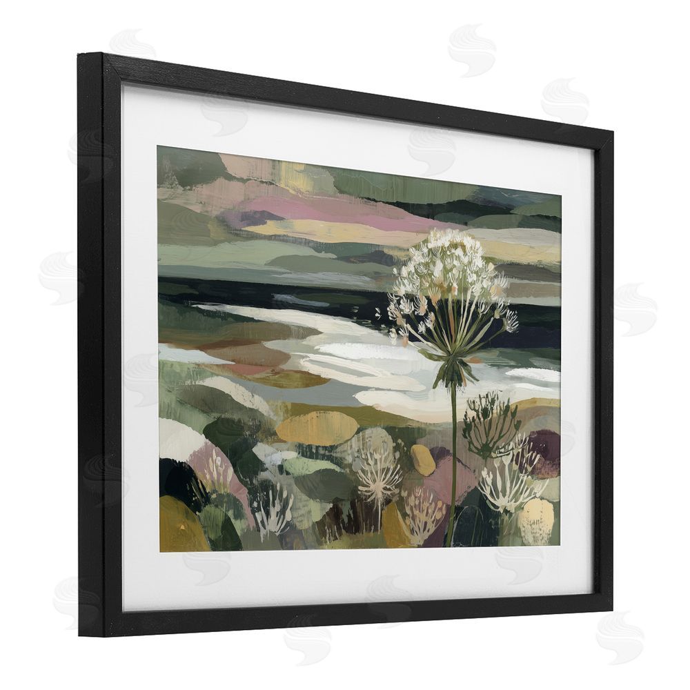 Chromatic Storm Studio Dandelion in Misty Meadow Black Framed Print Under Glass Wall Art
