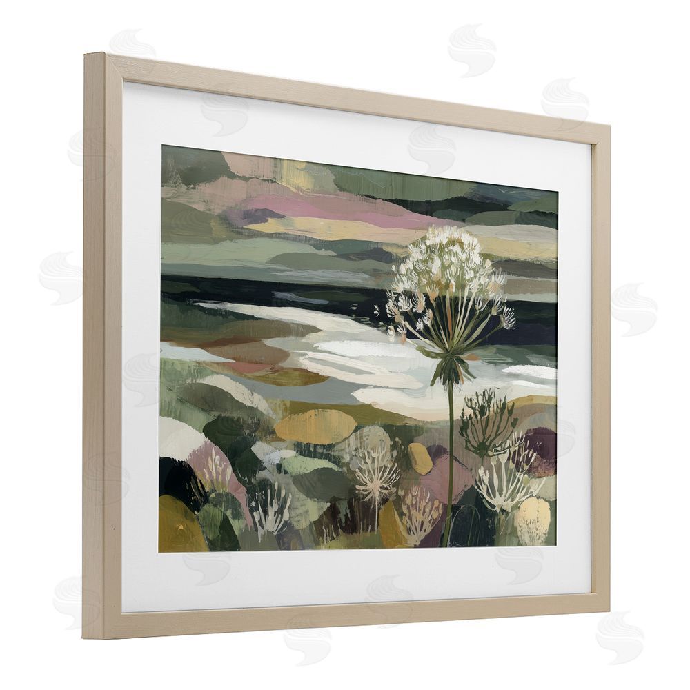 Chromatic Storm Studio Dandelion in Misty Meadow Brown Framed Print Under Glass Wall Art
