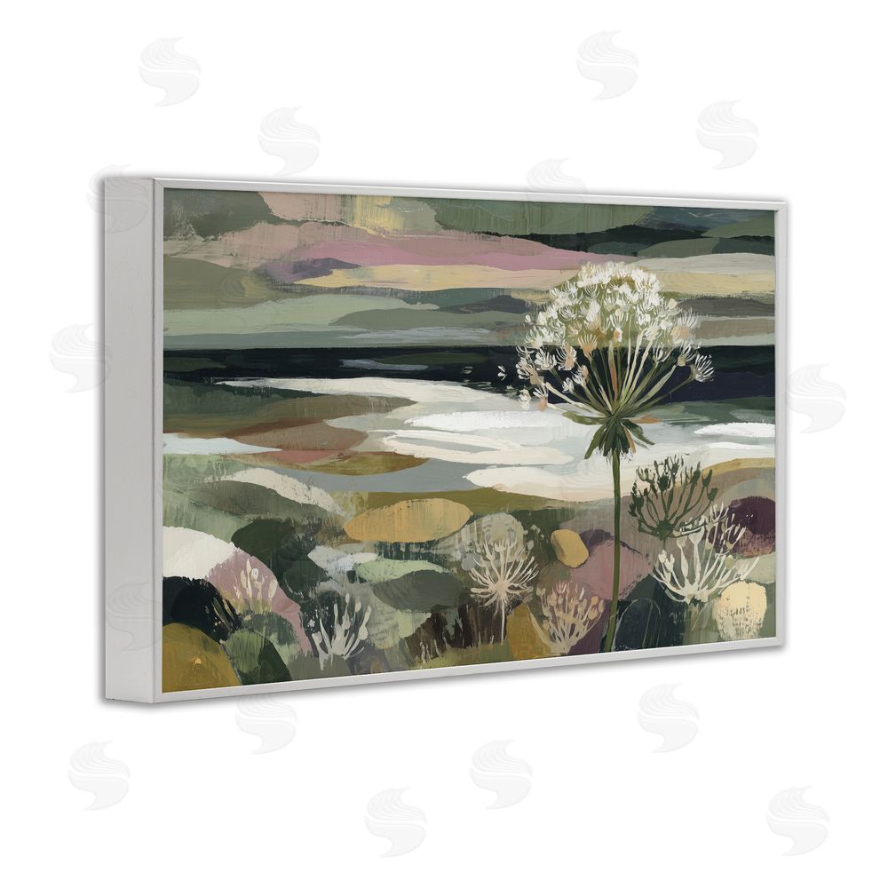 Chromatic Storm Studio Dandelion in Misty Meadow White Framed Giclee Wall Art Print