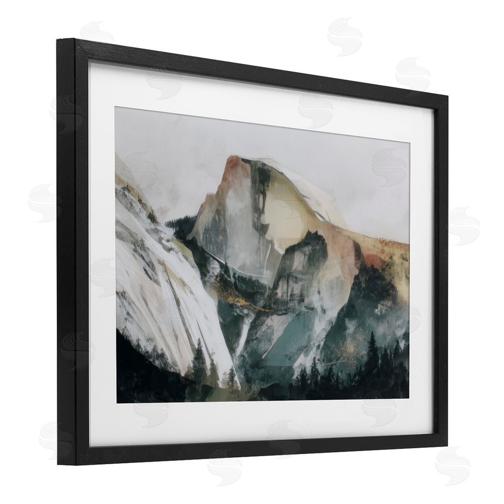 Chromatic Storm Studio Abstract Sierra Nevada Mountain Black Framed Print Under Glass with Matting Wall Art