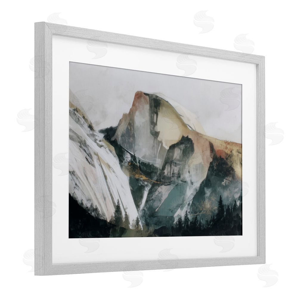 Chromatic Storm Studio Abstract Sierra Nevada Mountain Gray Framed Print Under Glass with Matting Wall Art