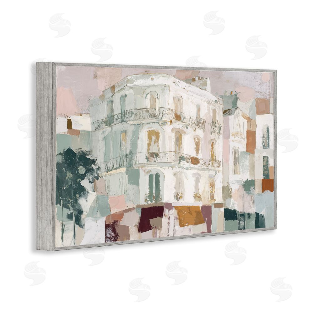Chromatic Storm Studio Barcelona Street Corner Gray Framed Giclee Wall Art Print